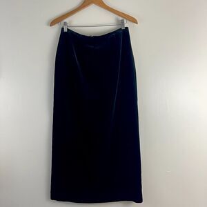 Vintage Laura Ashley Long Black Velvet Maxi Skirt